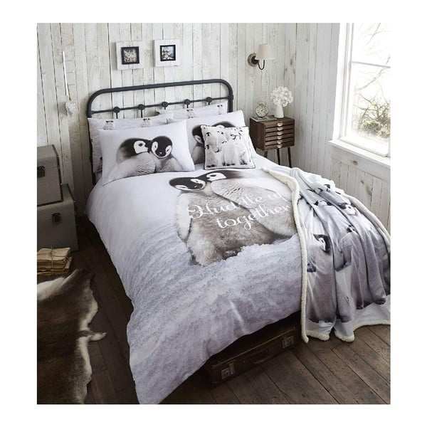 Bombažna posteljnina za zakonsko posteljo Catherine Lansfield Pinguin, 220 x 230 cm