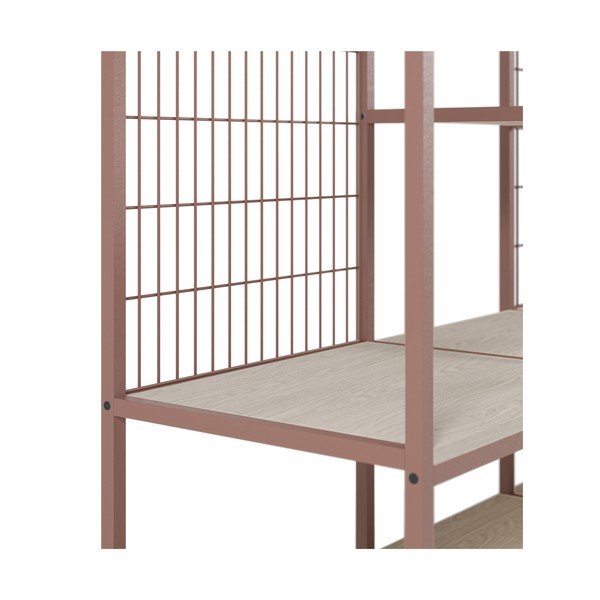 Odprta jeklena garderobna omara v barvi terakote 140x179,5x40 cm Amara – Marckeric-image-4