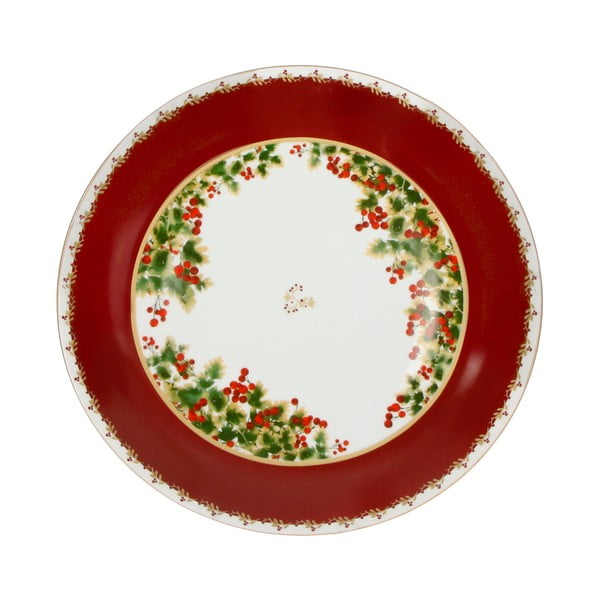 Porcelanast krožnik z božičnim motivom Brandani Le Bacche, ⌀ 30,5 cm