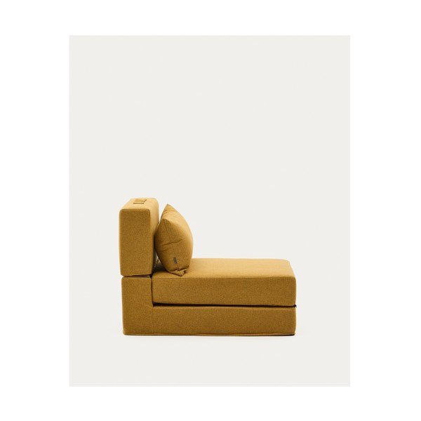 Gorčično rumen raztegljiv fotelj Arty – Kave Home-image-4