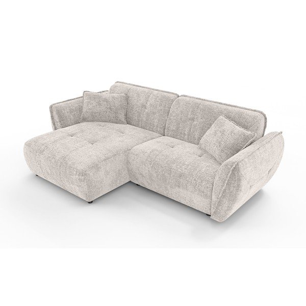 Bež kotna sedežna garnitura iz šenilje (levi kot/z ležalnikom) Nelia – Ropez-image-2