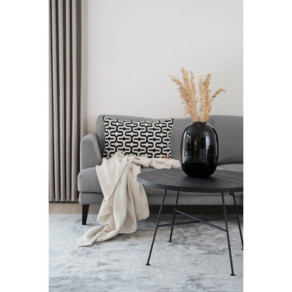 Črna klubska mizica s ploščo iz borovega lesa Rowico Grafton, ø 70 cm-image-1