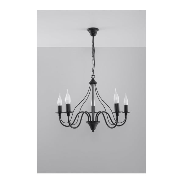 Črna viseča svetilka Sollux Fiorano 5-image-4