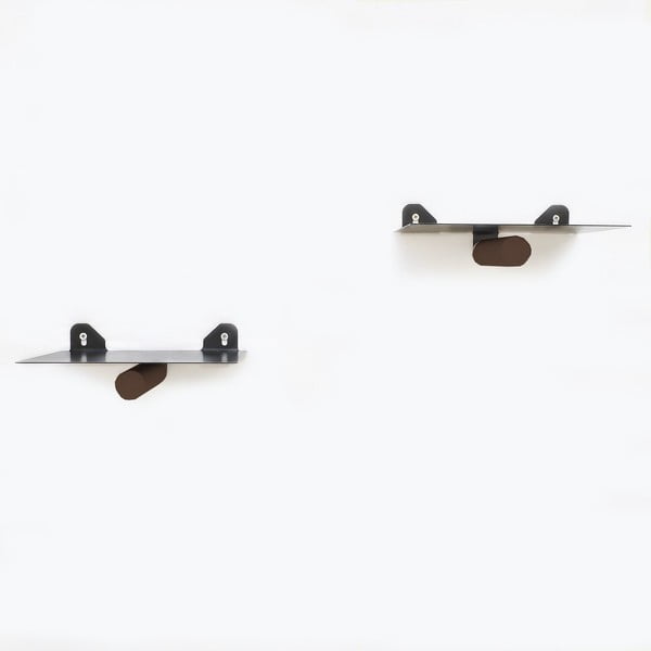 Črne kovinske police v kompletu 2 ks 21 cm Rod – Kalune Design-image-1