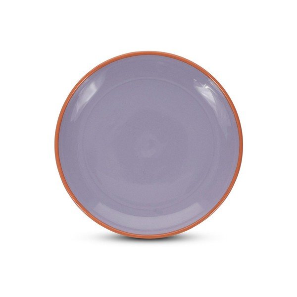Oranžen/vijoličen desertni krožnik iz kamenine ø 18 cm Duo – ONA