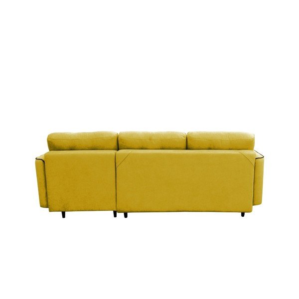 Rumena raztegljiva sedežna garnitura s črnimi nogami Mazzini Sofas Dragonfly, desni kot-image-1