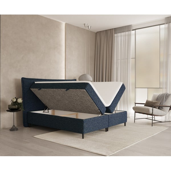 Temno modra boxspring postelja s prostorom za shranjevanje 180x200 cm Sinai – Maison de Rêve-image-2