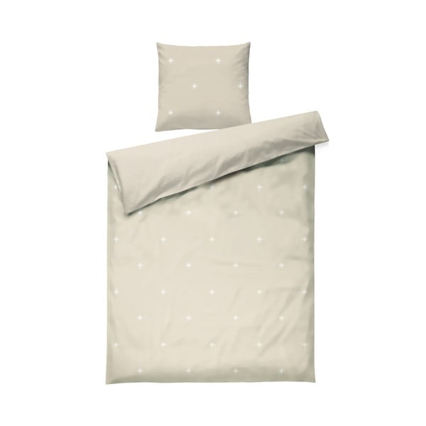 Bež enojna posteljnina iz bombažnega perkala 140x200 cm Christmas Fable – JUNA