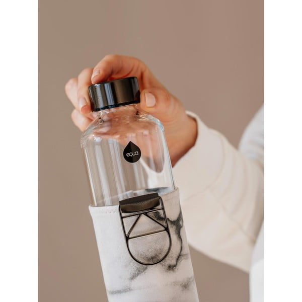 Črno-bela steklenica iz borosilikatnega stekla z ovitkom iz umetnega usnja Equa Mismatch Stone, 750 ml-image-4