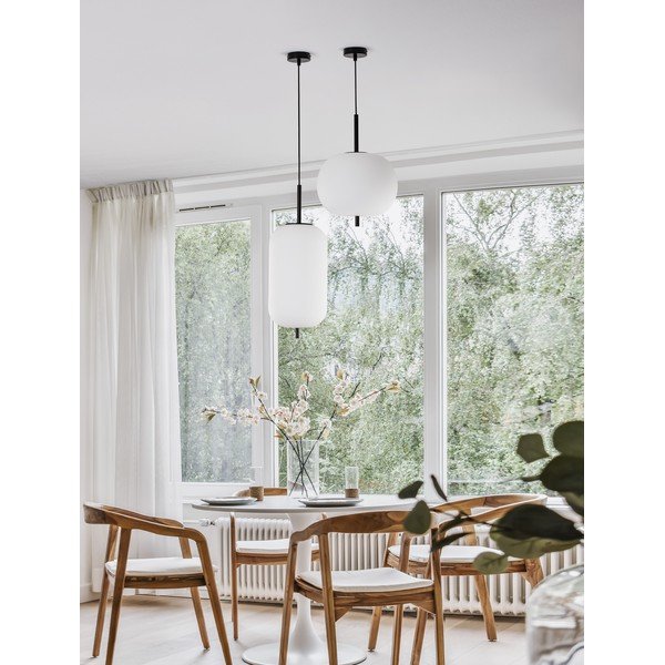 Bela/črna steklena viseča svetilka ø 22 cm Lato – Nova Luce-image-1