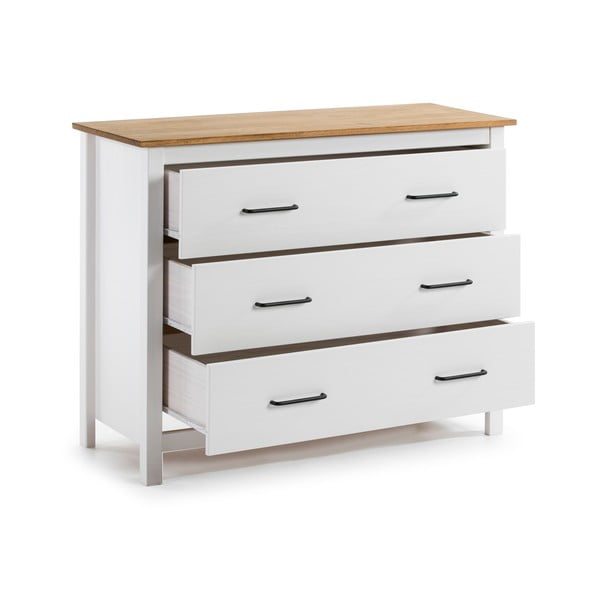 Bela nizka komoda iz masivnega bora 100x80 cm Miranda – Marckeric-image-3