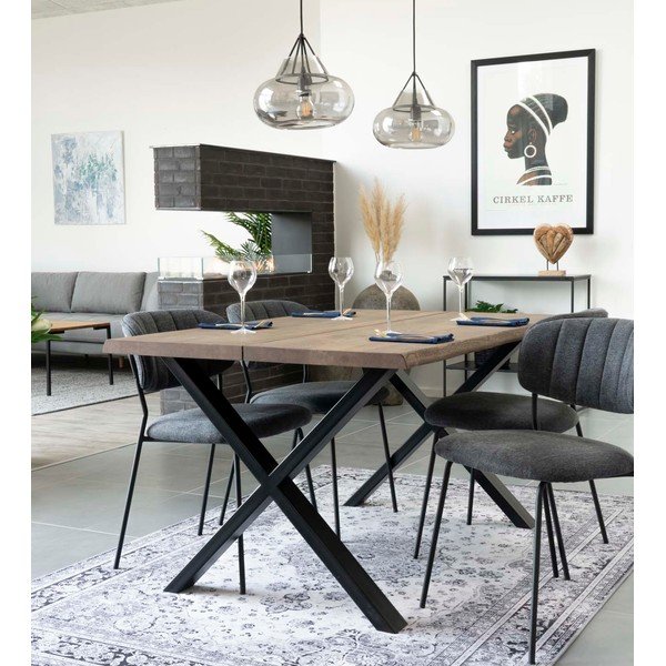 Jedilna miza z masivno hrastovo ploščo House Nordic Toulon Smoked, 140 x 95 cm-image-1
