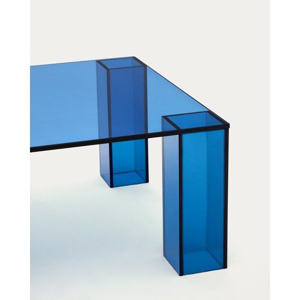 Modra steklena mizica 60x140 cm Adularia – Kave Home-image-4