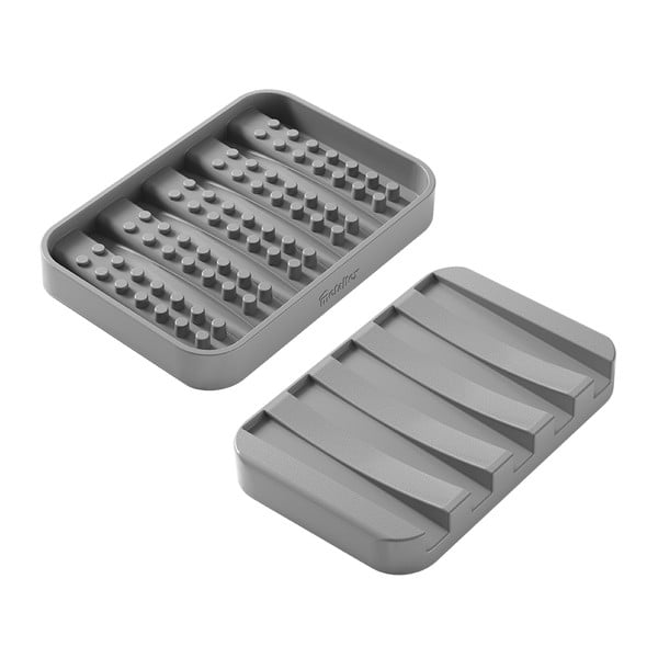 Siv plastičen podstavek za milo Gravity – Metaltex