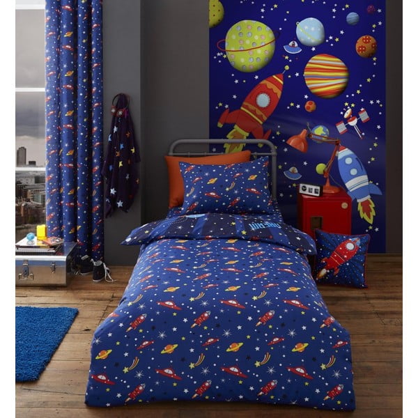 Otroško posteljno perilo za eno osebo z motivom prostora Catherine Lansfield, 135 x 200 cm
