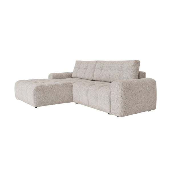 Bež raztegljiva kotna sedežna garnitura s prostorom za shranjevanje (levi kot) Lulu – Miuform