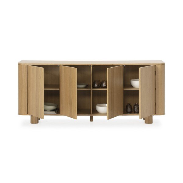 Komoda v hrastovem dekorju v naravni barvi 180x75x40 cm Padoc – MOME-image-4