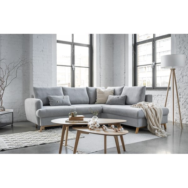 Svetlo siva raztegljiva/s prostorom za shranjevanje kotna sedežna garnitura (desni kot/v obliki črke L) Scandic Lagom – Miuform-image-4