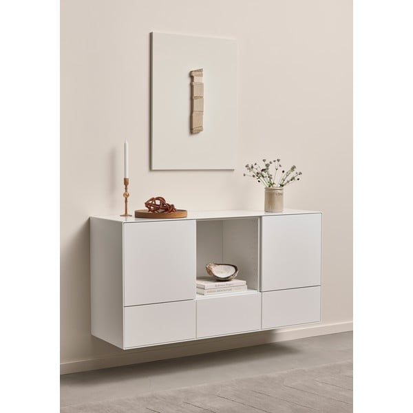 Bela nizka stenska komoda 135x68 cm Edge by Hammel – Hammel Furniture-image-1