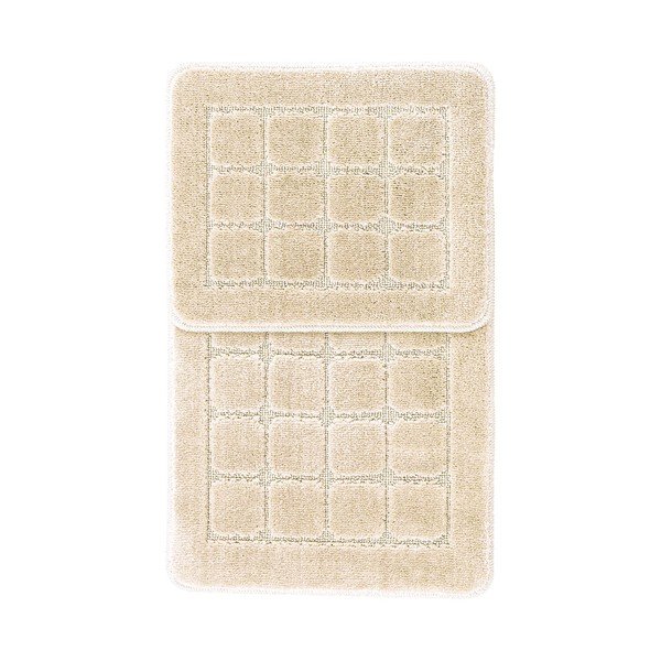 Kremno bele kopalniške preproge v kompletu 2 ks 50x80 cm Kareli – Foutastic-image-2