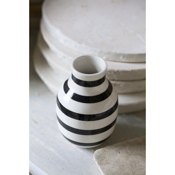 Črno-bela keramična vaza Kähler Design Omaggio, višina 12,5 cm-image-3