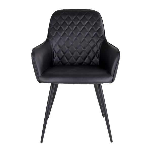 Črni oblazinjeni jedilni stoli v kompletu z nasloni za roke 2 ks Harbo – House Nordic-image-2