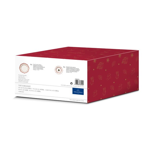 8-delni rdeče-bel porcelanasti set posode z božičnim motivom Villeroy&Boch-image-1