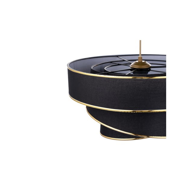 Črna/zlata viseča svetilka s tekstilnim senčilom ø 40 cm Couper – Opviq lights-image-2
