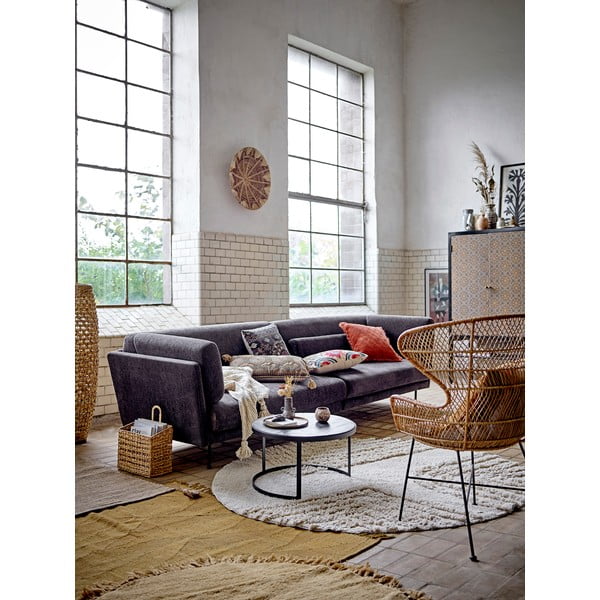 Oranžna volnena okrogla preproga ø 110 cm Lenea - Bloomingville-image-2