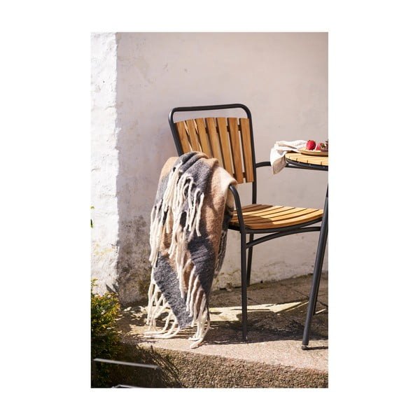 Rjava odeja iz mešanice volne 130x170 cm Carmel – House Nordic-image-1