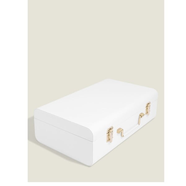 Bela dekorativna škatla za shranjevanje iz imitacije usnja 50x30x15 cm – Stackers-image-2