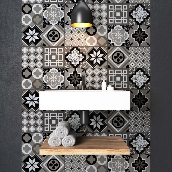 Komplet 9 stenskih nalepk Ambiance Cement Tiles Charltina, 10 x 10 cm-image-2