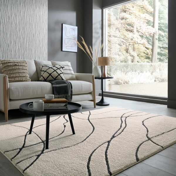 Kremno bela preproga 120x170 cm Flow – Flair Rugs-image-1