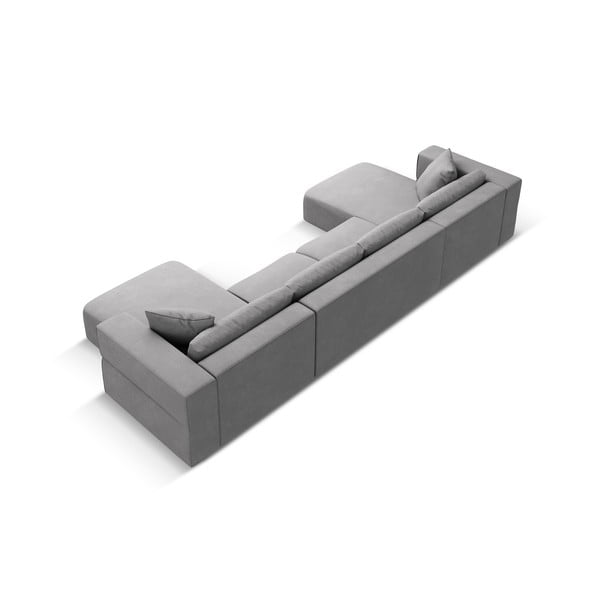 Svetlo siva kotna sedežna garnitura (v obliki črke "U") Esther – Milo Casa-image-3