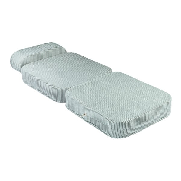 Mentolno zelen otroški fotelj iz rebrastega žameta Flip – Wigiwama-image-2