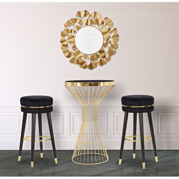 Črn/v zlati barvi oblazinjen barsko stol (višina sedeža 74 cm) Paris – Mauro Ferretti-image-1