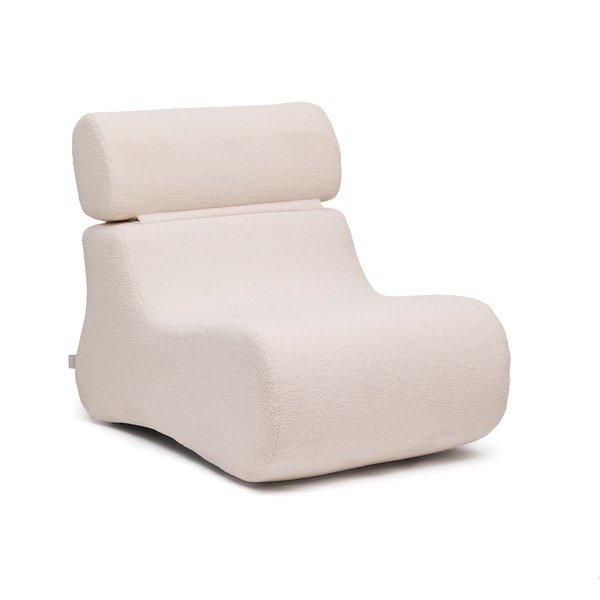 Slonokoščen fotelj iz tkanine bouclé Club – Kave Home