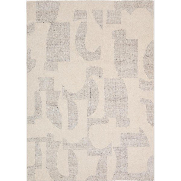 Siva/bež ročno tkana volnena preproga 200x300 cm Norela – Kave Home