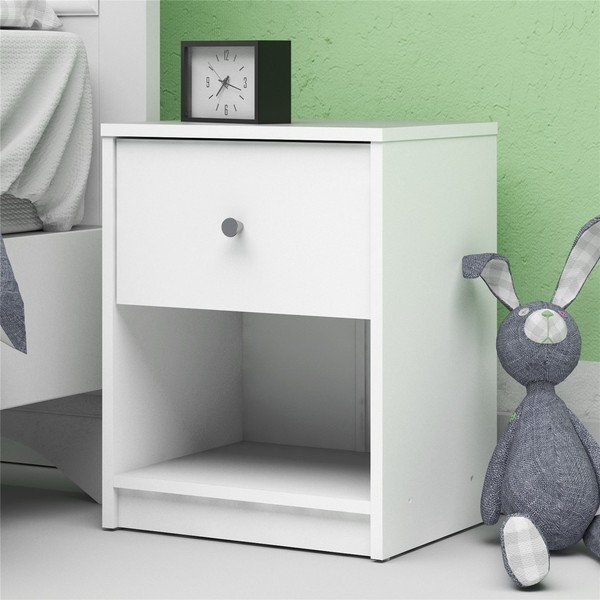 Bela nočna omarica s policami May - Tvilum-image-1