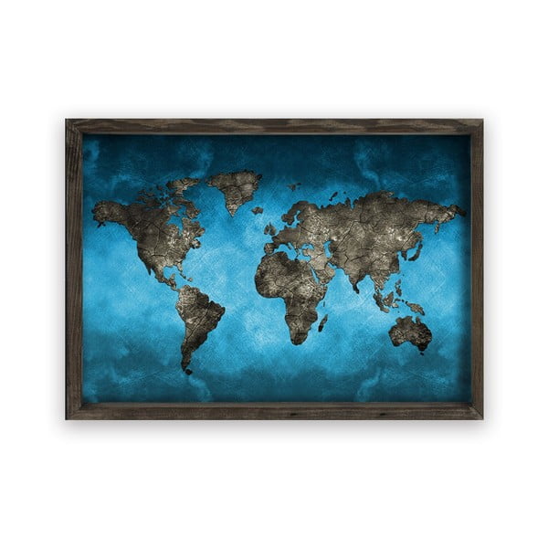 Slika v lesenem okvirju Night World, 70 x 50 cm
