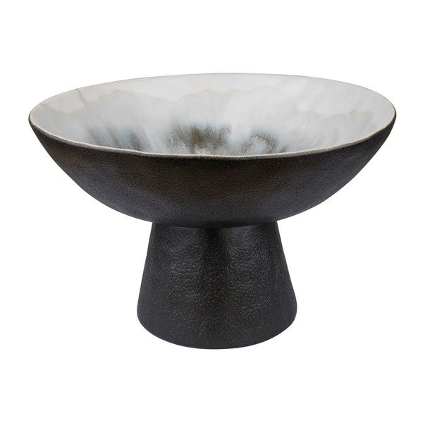 Črno-slonokoščena skleda iz kamenine ø 31,5 cm By Hand  – Mette Ditmer Denmark