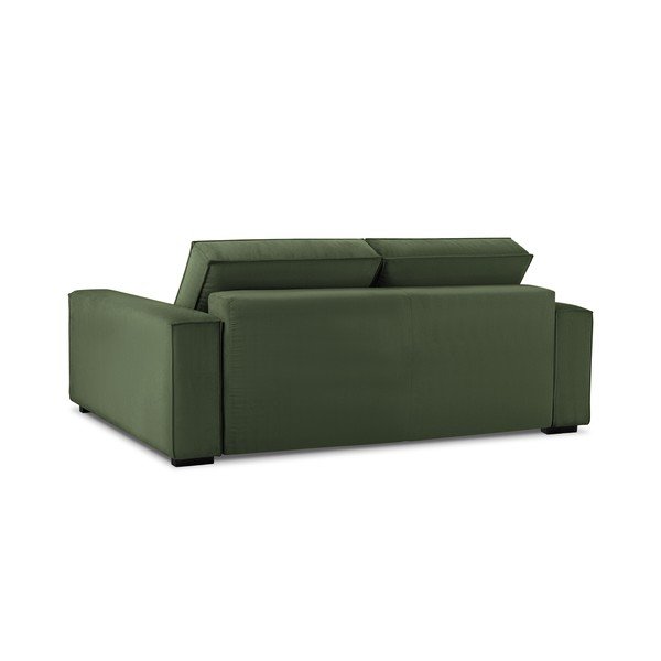 Zelena žametna raztegljiva sedežna garnitura Mazzini Sofas Azalea-image-4