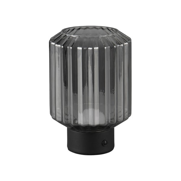 Črna/siva LED zatemnitvena namizna svetilka s steklenim senčnikom (višina 19,5 cm) Lord – Trio