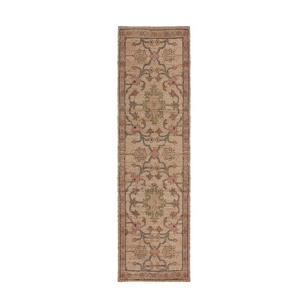 Ročno tkan tekač iz mešanice jute v naravni barvi 60x230 cm Celine Jute Global – Flair Rugs