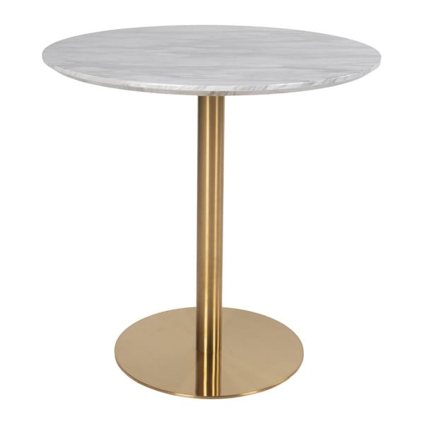 Okrogla jedilna miza z mizno ploščo v marmornem dekorju ø 90 cm Bolzano – House Nordic