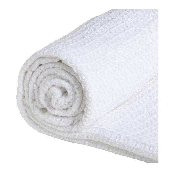 Belo pregrinjalo iz recikliranega bombaža 260x280 cm Honeycomb – Ixia-image-2