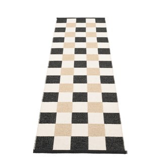 Črn/kremno bel zunanji in notranji tekač 70x240 cm Pix Black Vanilla – Pappelina