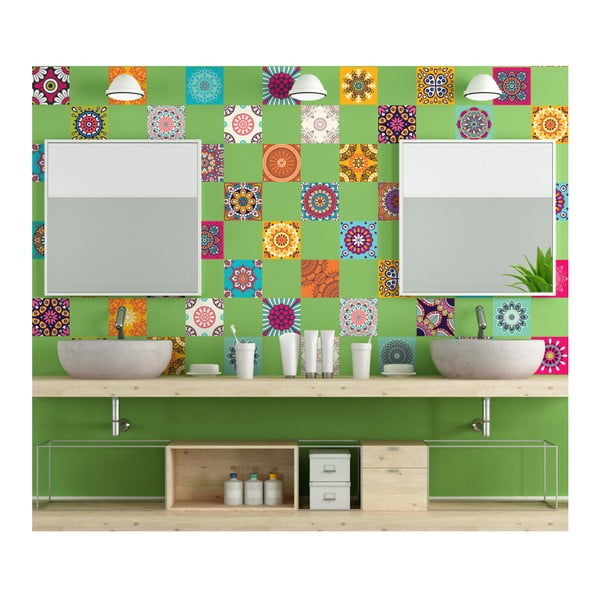 Komplet 60 dekorativnih stenskih nalepk Ambiance Flow, 15 x 15 cm-image-3