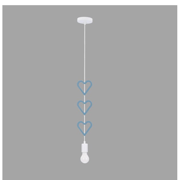 Bela/modra otroška svetilka s kovinskim senčnikom Single – Candellux Lighting-image-1