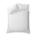 Bela bombažna posteljnina za zakonsko posteljo 200x200 cm Lottie Floral Embroidery – Bianca